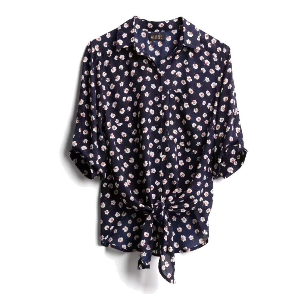 Vixbe Tompkins Tie-Front Blouse